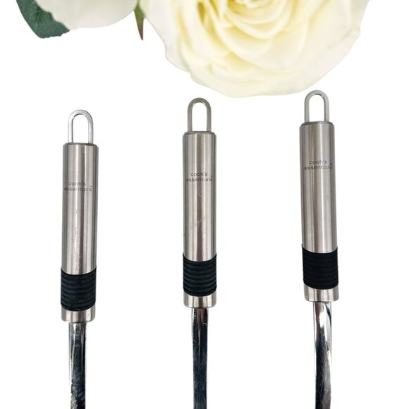 Cooks Essentials Stainless Serving Pieces Utensils Spoons Slotted Spatula Set -3 - Picture 4 of 6